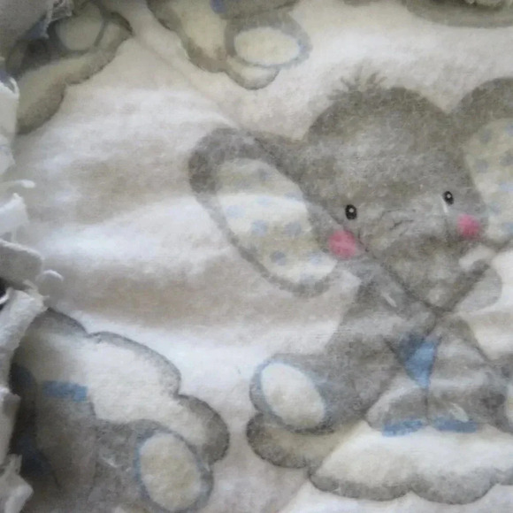 Flannel Rag Quilt With Batting, 50 X 44, Baby Elephant Scrappy Rag Quilt Throw - Picture 5 of 10